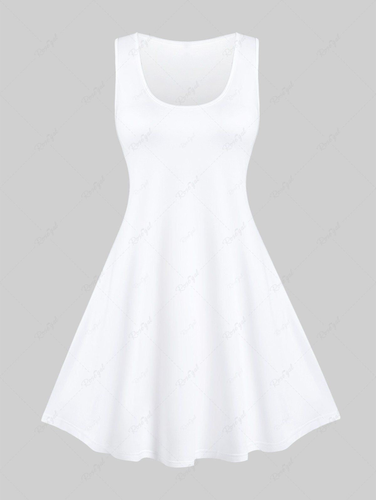 Discount Plus Size Solid Casual Tank Dress  