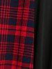 Plus Size Vintage Plaid Pin Up Dress -  