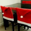 Housse de Chaise en Forme de Chapeau de Noël - Rouge 