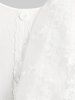 T-shirt Long Panneau en Maille Brodé de Grande Taille avec Echarpe - Blanc L