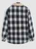 UNISEX Plaid Faux Sherpa Thermal Lined Fluffy Shacket -  