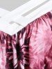 Plus Size Ring Crisscross Tie Dye Floral Print Tank Top -  