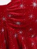 Haut Croisé Ciel Etoilé à Paillette à Bretelle de Grande Taille à Paillettes en Velours - Rouge L | États-Unis 12