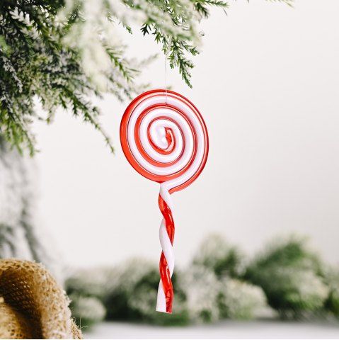 Christmas Lollipop Ornament Candy Cane Hanging Decorations Xmas Tree Party Supplies - RED
