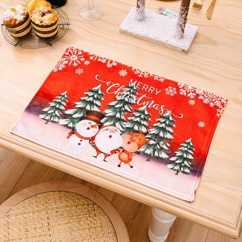 Christmas Tree Table Cover Tablecloth Cushion Party Decor - RED