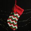 Chaussette de Noël Motif Zigzag et Sapin Décoration - Multi 
