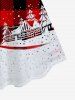 Robe de Noël à Carreaux à Imprimé Flocon de Neige de Grande Taille sans Manches - Rouge 2X | US 18-20