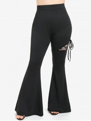 Pantalon Evas Moulant Panneau En Dentelle De Grande Taille