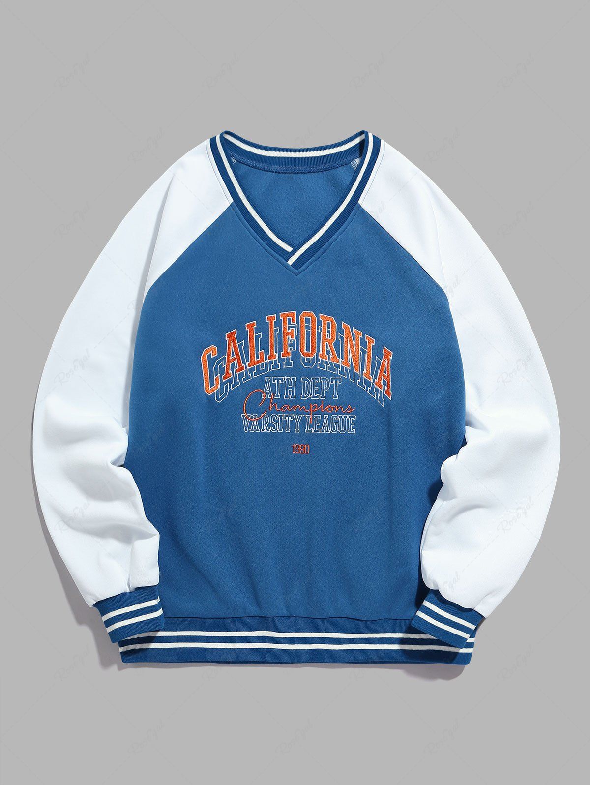 Outfits CALIFORNIA Embroidered Raglan Sleeve Fleece-lined Sweatshirt  