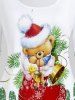 T-shirt à Imprimé Sapin de Noël en Blocs de Couleurs de Grande Taille à Manches Longues - Blanc M | US 10