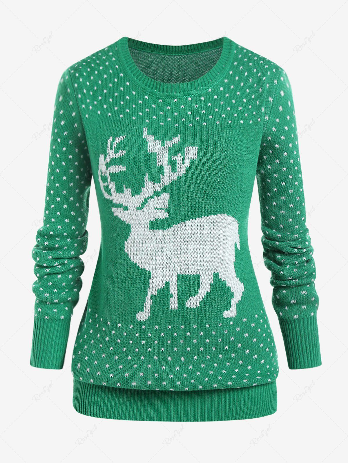 Outfit Plus Size Elk Christmas Sweater  