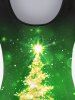 Plus Size 3D Sparkles Christmas Tree Printed Long Sleeves Tee and Leggings Matching Set Outfit -  