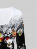 Christmas Snowflake Print T-shirt and High Rise Christmas Printed Leggings Plus Size Outfit -  