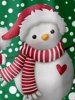 Kid Christmas Polka Dot Snowman Print Long Sleeve T-shirt Dress -  