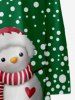 Kid Christmas Polka Dot Snowman Print Long Sleeve T-shirt Dress -  