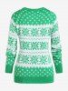 Plus Size Snowflake Christmas Sweater -  