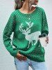 Plus Size Elk Christmas Sweater -  