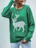 Plus Size Elk Christmas Sweater -  