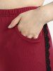Plus Size Slant Pockets Lace Panel Bell Bottom Pants -  