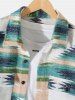 Flap Pocket Design Ethnic Aztec Print Button Fly Shacket -  