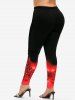 Legging Ombré à Imprimé Sapin de Noël de Grande Taille - Rouge S | US 8