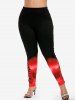 Legging Ombré à Imprimé Sapin de Noël de Grande Taille - Rouge S | US 8
