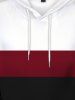 Mens Front Pocket Colorblock Flocking Lined Pullover Hoodie -  