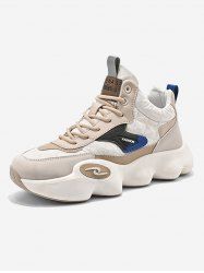 Letter Quilted Panel Chunky Sneakers -  