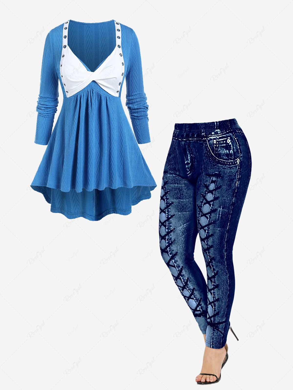 Low Grommet Twist Cable Knit Sweater 