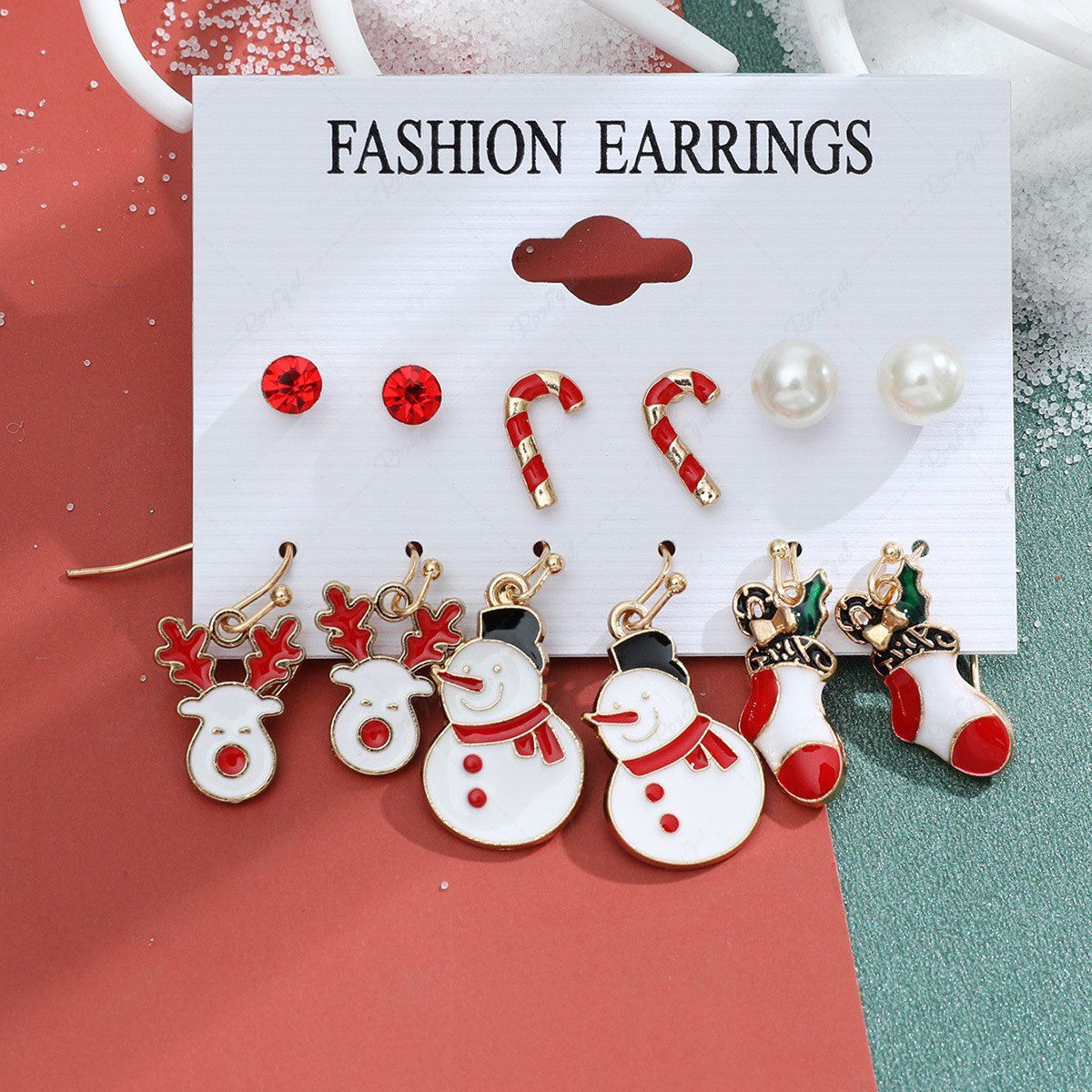 Shops 6Pcs Christmas Snowman Elk Earrings  