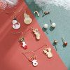 6Pcs Christmas Snowman Elk Earrings -  
