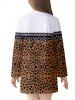 Kids Leopard Bow Print Long Sleeve T-shirt Dress -  