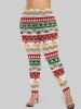 Legging à Imprimé Noël Moulant à Taille Haute Grande Taille - Rouge 5x | US 30-32