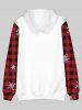 Plus Size Christmas Tree Snowflakes Plaid Flocking Lined Front Pocket Pullover Hoodie -  