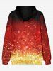 Plus Size 3D Sparkles Christmas Tree Flocking Lined Front Pocket Pullover Hoodie -  