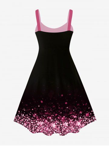 Plus Size Christmas Tree Knee Length Flared Dress