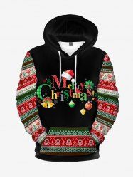 Mens Snowflake Letter Print Graphic Christmas Hoodie -  