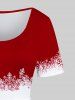 Robe de Noël à Imprimé Bonhomme de Neige et Flocon de Neige de Grande Taille - Rouge M | US 10