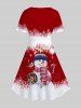 Robe de Noël à Imprimé Bonhomme de Neige et Flocon de Neige de Grande Taille - Rouge M | US 10