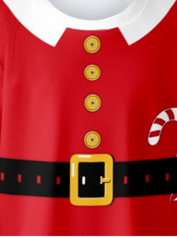 Kids Christmas 3D Printed Long Sleeve Tee Dress