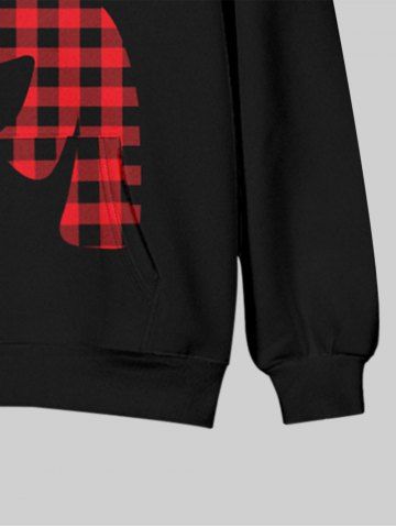 Mens Christmas Snowman Print Drawstring Hoodie