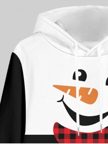 Mens Christmas Snowman Print Drawstring Hoodie