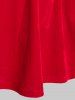 Robe Rétro en Dentelle Bicolore à Manches Évasées Grande Taille - Rouge 5x | US 30-32