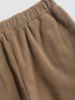 Solid Color Fuzzy Polar Fleece Cargo Pants -  