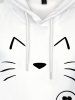 Kids Cartoon Cat Printed Front Pocket Pullover Hoodie -  