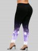 Plus Size Christmas Tree Elk Print Skinny Leggings -  