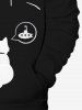 Kids Front Pocket Cartoon Cat Printed Pullover Hoodie -  