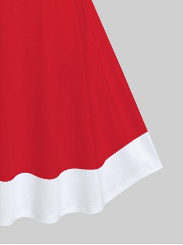 Plus Size Christmas 3D Print A Line Vintage Dress