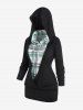 Plus Size Cowl Neck Peek and Boo Plaid 2 in 1 Top -  