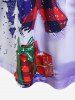 T-shirt à Imprimé Sapin de Noël Bonhomme de Neige et Flocon de Neige de Grande Taille à Manches Longues - Pourpre  2X | US 18-20